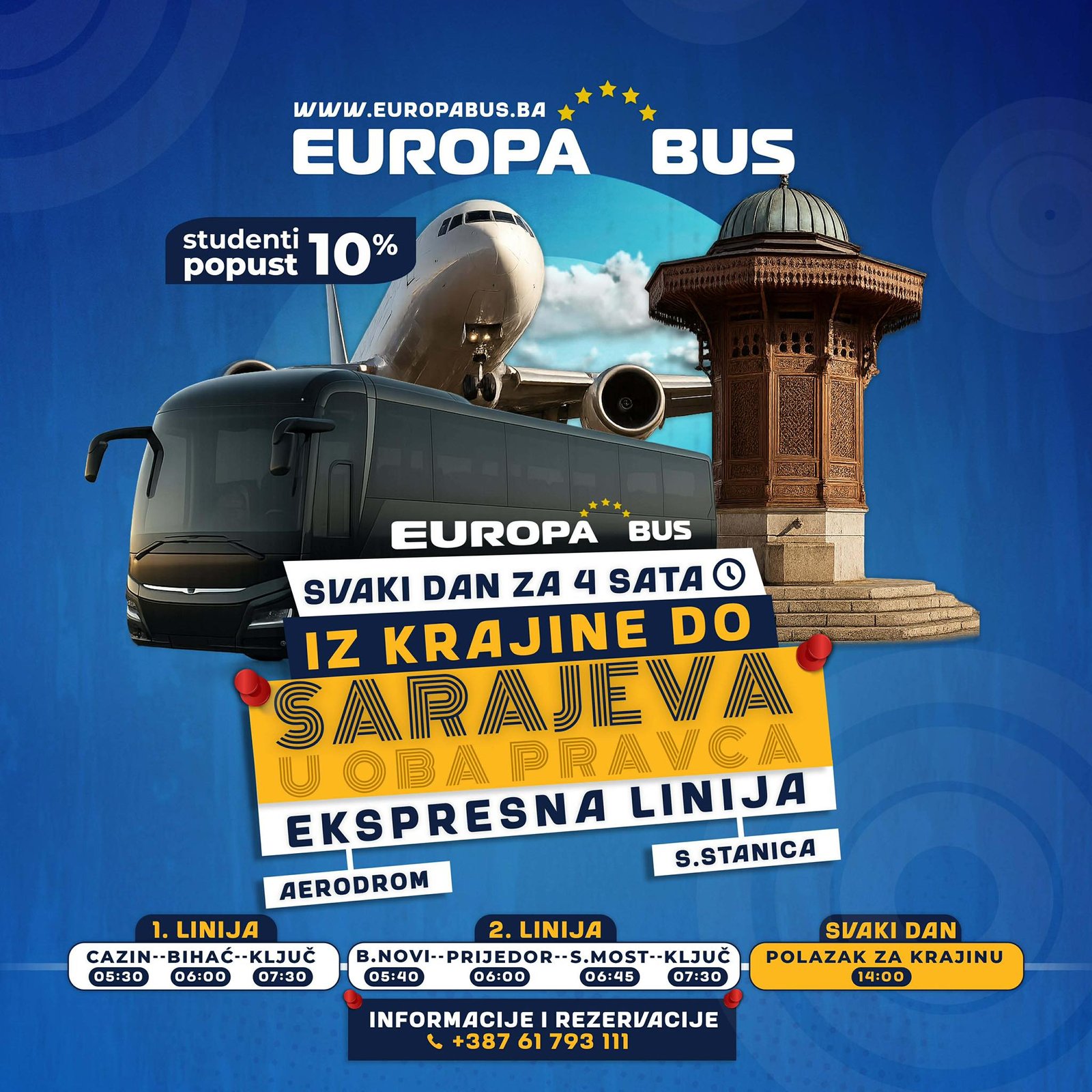 Europa Bus Cazin – Autobus Cazin–Sarajevo | Polasci, Cijene i Povratak